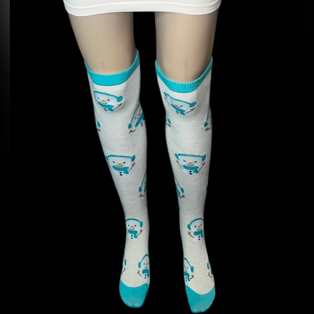 Holiday Snowman Knee High Novelty Socks NWT - Picture 5 of 9
